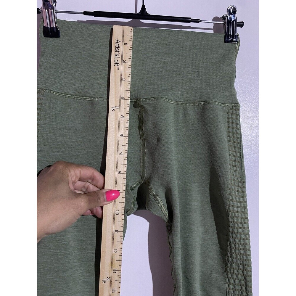 Alphalete Leggings Small Sage Green Amplify Contour Seamless Gym Leg Day Stretch - Picture 6 of 8